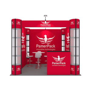 Booth Trade Show Custom Design Tool Free Lightweight Spiral Tower Led Backlit Expo Display Showcase 10x10ft Exhibition Booth