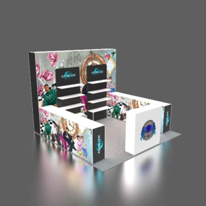 10x10 Advertising Promotion Tension Fabric Trade Show Display Led Seg Backlit Tradeshow Expo Modular Portable Pop Up Booth Exhibition