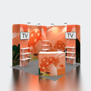 10x10 Aluminum Tool Free Tension Fabric Light Weight Portable Easy Set Trade Show Exhibits Booth